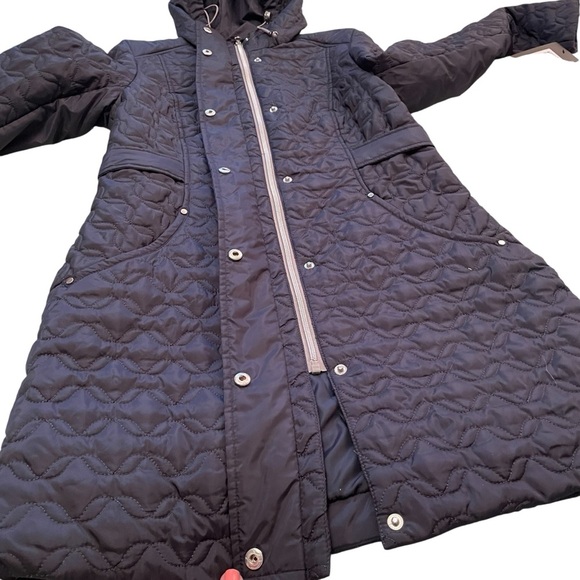 Novelti Quilted Navy Hooded Jacket-Size XS-NWT-Water Repellant-Thin-Lightweight - Picture 10 of 14